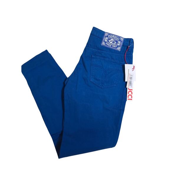 NwT Made in Italy Fiorucci Cobalt Blue Jeans size 29 - Picture 1 of 4